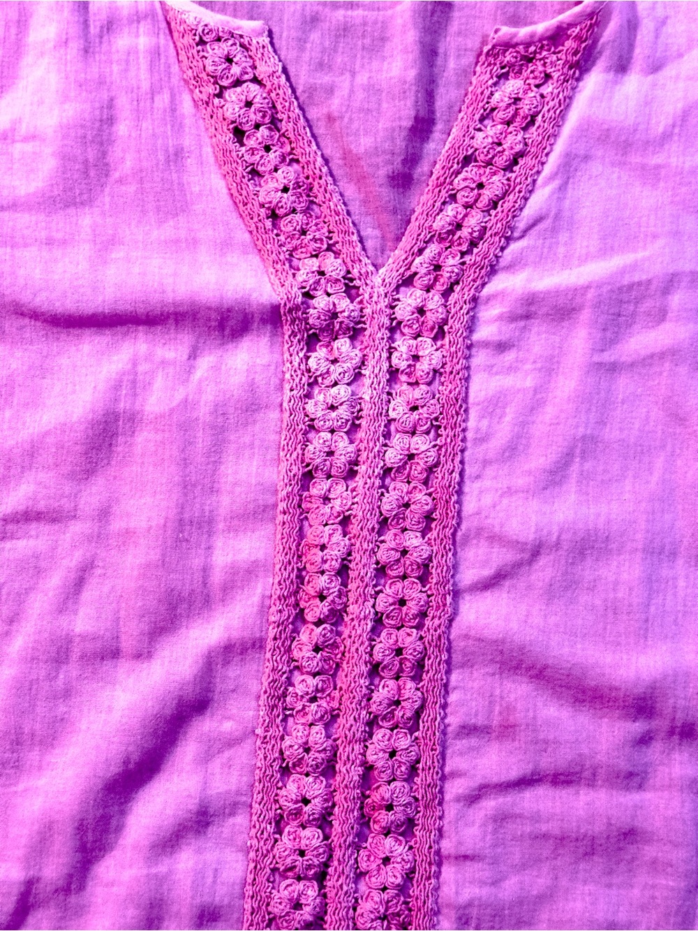 Lilly Pulitzer Large “Luci Tunic” in hot "Pink Pout" V- neck, bell sleeves - Picture 6 of 6